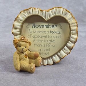 1997 November Cherished Teddies Frame & Teddy Bear Enesco P. Hillman 311715